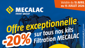 -20% sur tous vos kits filtration Mecalac