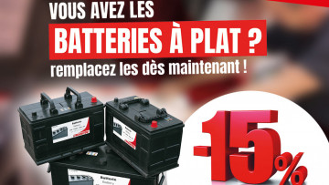 Réduction de -15% sur les batteries d'origine Manitou